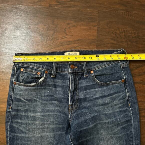 Madewell dark wash slim boyjean raw hem jeans size 28 - Picture 12 of 14
